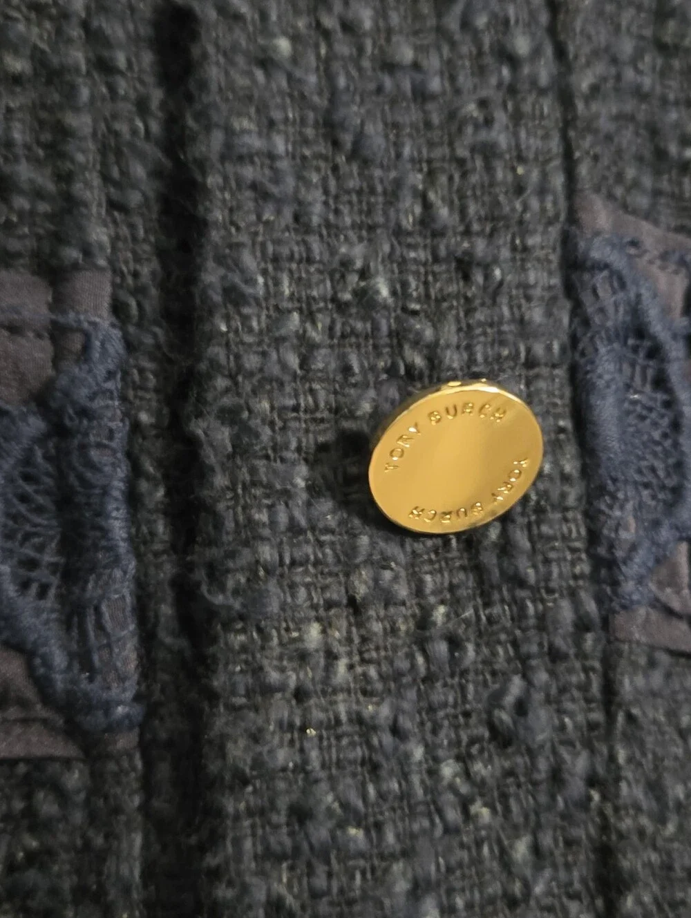 Tory Burch Navy Brass Buttons